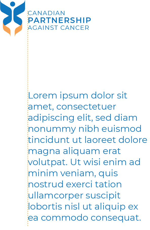 Text in the Canadian Partnership Against Cancer logo and body text aligned to a common left edge.